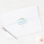 Sticker Cœur Heart Rainbow Cloud Baby shower Enregistrer La Dat (Enveloppe)
