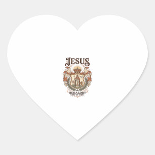 Sticker Cœur Héraldique de Jésus Blason Héraldique de Jésus Bla