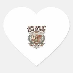 Sticker Cœur Héraldique de Jésus Blason Héraldique de Jésus Bla