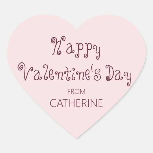 Sticker Cœur Heureuse Sainte-Valentin de "Nom" Enfants (Devant)