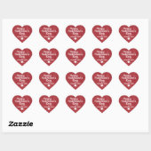 Sticker Cœur Heureuse Sainte-Valentin Parties scintillant rouge (Feuille)