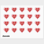 Sticker Cœur Heureuse Sainte-Valentin Random Red Hearts Motif (Feuille)