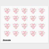 Sticker Cœur Heureuse Sainte-Valentin Red White Parties scintil (Feuille)