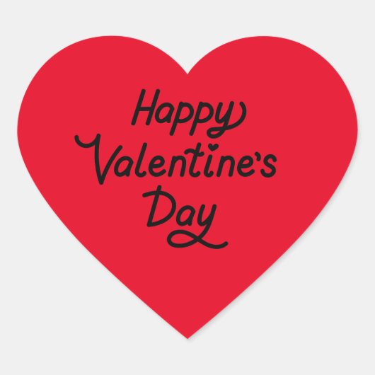 Sticker Cœur Heureuse Sainte-Valentin Rouge Personnaliser le co (Devant)