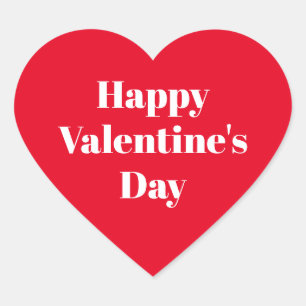 Sticker Cœur Heureuse Sainte-Valentin, Saint Valentin blanc rou