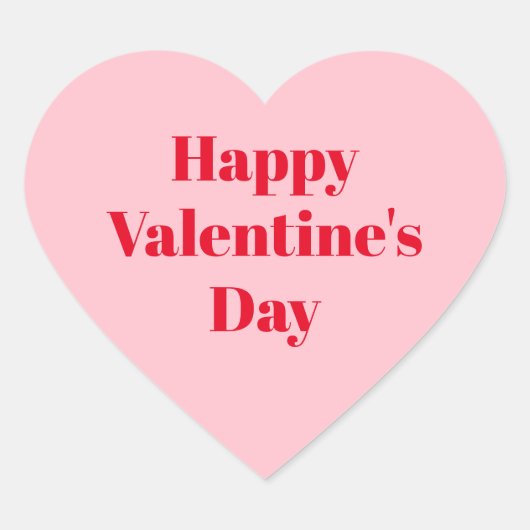 Sticker Cœur Heureuse Sainte-Valentin, Saint Valentin rose roug (Devant)