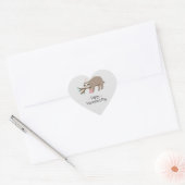 Sticker Cœur Heureuse Sainte-Valentin Sloth (Enveloppe)