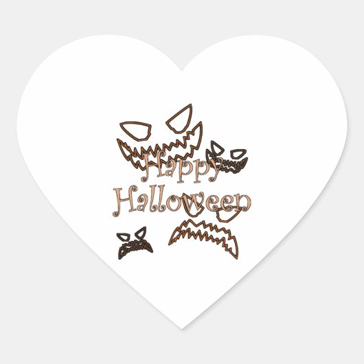 Sticker Cœur heureux Halloween (Devant)