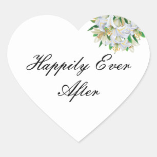 Sticker Cœur Heureux Jamais après l'autocollant de coeur