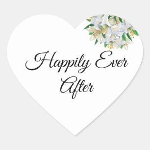 Sticker Cœur Heureux Jamais après l'autocollant de coeur