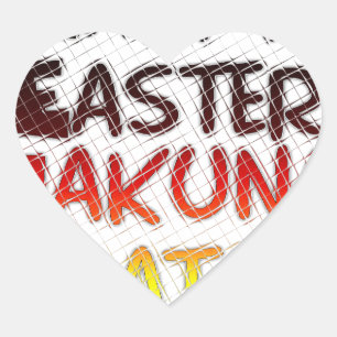 Sticker Cœur Heureux Pâques Hakuna Matata Saison de Vacances