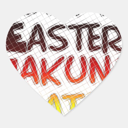 Sticker Cœur Heureux Pâques Hakuna Matata Saison de Vacances (Devant)