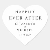 Sticker Cœur Heureux toujours après Mariage (Devant)