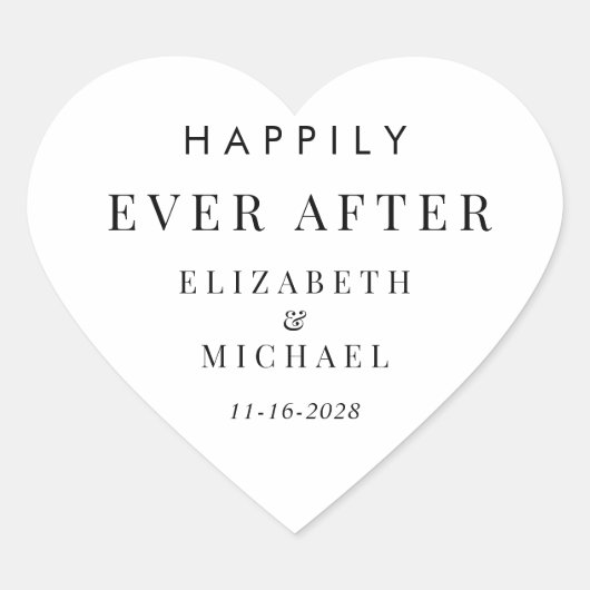 Sticker Cœur Heureux toujours après Mariage (Devant)