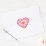 Sticker Cœur Hibiscus & dentelle PINK<br><div class="desc">Pour moi, l'hibiscus est l'une des plus belles fleurs. Mon inspiration ici, avec cette fleur, est un romantique motif de dentelle blanche (effet graphique) et un motif de buisson d'hibiscus (dans les mêmes teintes) avec un petit contour d'or clair. Je vous propose un style floral frais, doux et romantique disponible...</div>