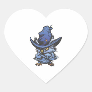 Sticker Cœur hibou d'Halloween