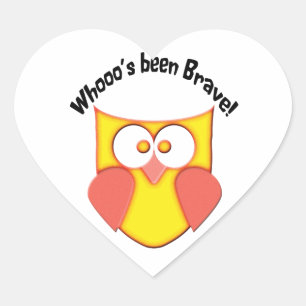 Sticker Cœur Hibou mignon de bravoure