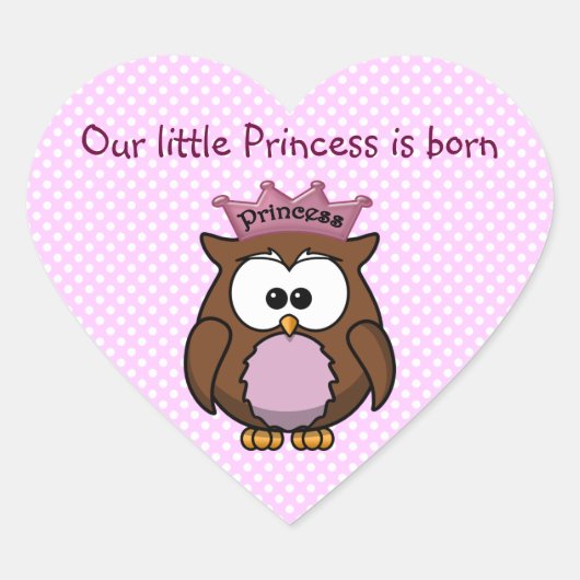 Sticker Cœur hibou princier (Devant)