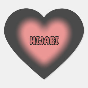 Sticker Cœur HIJABI Joli cœur rose Dessin de hijab