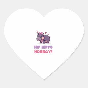 Sticker Cœur HIPPO HIPPO HIPORAY MOO DENG Cartoon Animal Adve