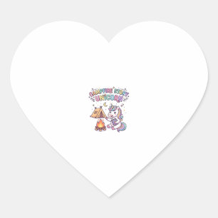 Sticker Cœur Histoire de feu de camp licorne Licorne charmante 