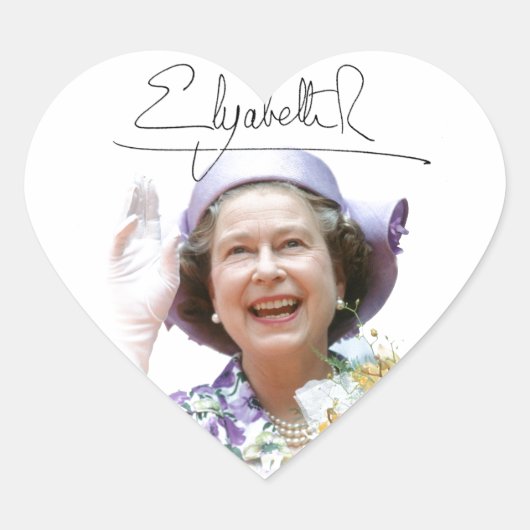 Sticker Cœur HM Queen Elizabeth II (Devant)