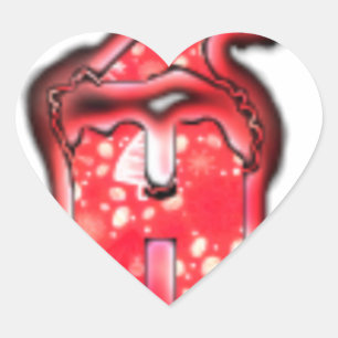 Sticker Cœur Ho Ho Ho ! Père Noël Casquette Joyeux Noël étoile.