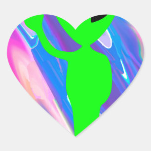 Sticker Cœur Hologramme alien