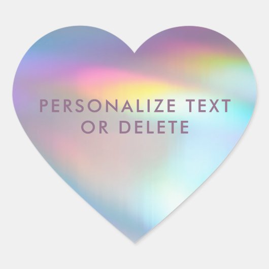 Sticker Cœur Hologramme moderne Pastel Arc-en-ciel Sirène Unico (Devant)