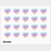 Sticker Cœur Holographique Iridescente Opale Gemstone | MERCI (Feuille)
