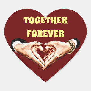 Sticker Cœur Homme femmes couples mains en forme de coeur amour