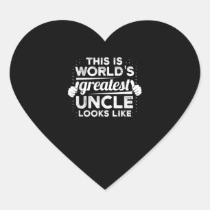 Sticker Cœur Homme Monde Plus Grand Oncle Semble Parrain