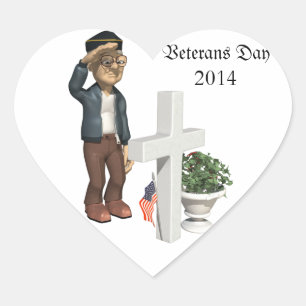 Sticker Cœur honorer nos anciens combattants -