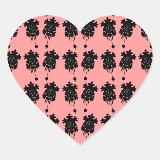 Sticker Cœur Horloges Cukoo (Devant)