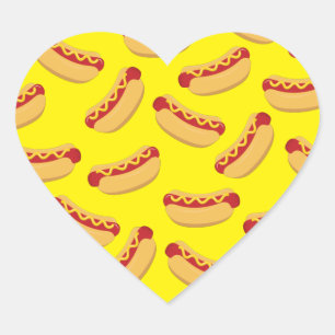 Sticker Cœur Hot Dog Anniversaire de enfant Party Cuire mignonn