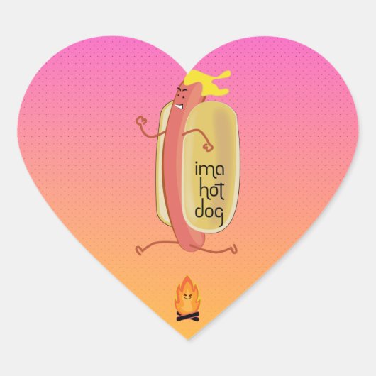 Sticker Cœur Hot Dog Oe Devil (Devant)
