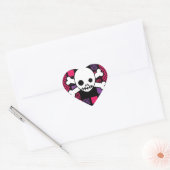 Sticker Cœur Houndstooth & Skulls (Enveloppe)