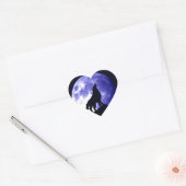 Sticker Cœur Howling Wolf & Fullmoon (Enveloppe)