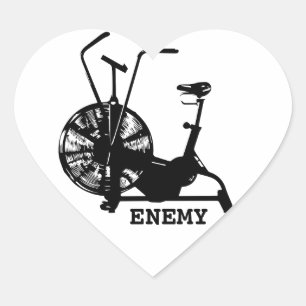Sticker Cœur Humour de gym Noir Blanc Drôle Entraînement