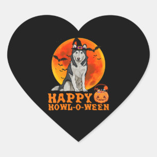 Sticker Cœur Husky Gift Drôle Halloween Chien Husky Sibérien