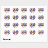 Sticker Cœur Husky Pirate (Feuille)