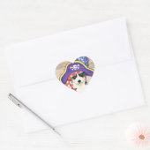 Sticker Cœur Husky Pirate (Enveloppe)
