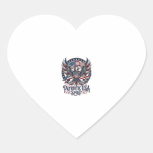 Sticker Cœur Hybride de Phoenix Patriotique Hybride d'Animal Pa