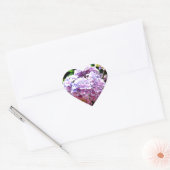 Sticker Cœur Hydrangea garden, rose, bleu, purple floral (Enveloppe)