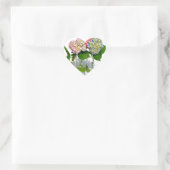Sticker Cœur Hydrangeas et jarre de Mason (Sac)