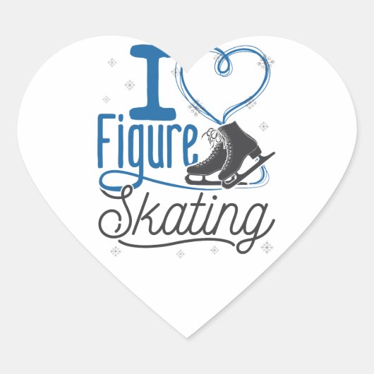 Sticker Cœur I Heart Figure Patinage (Devant)