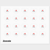 Sticker Cœur I heart name (customisable) (Feuille)