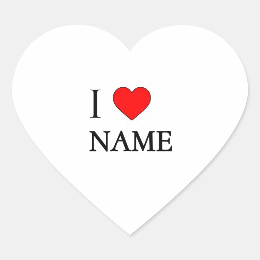 Sticker Cœur I heart name (customisable) (Devant)