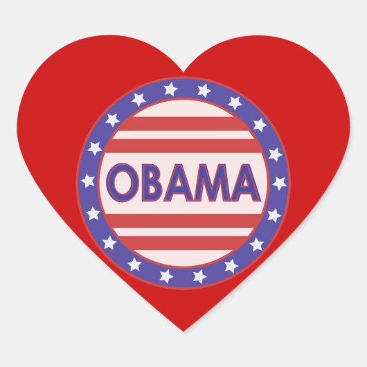 Sticker Cœur I Heart OBAMA (Devant)