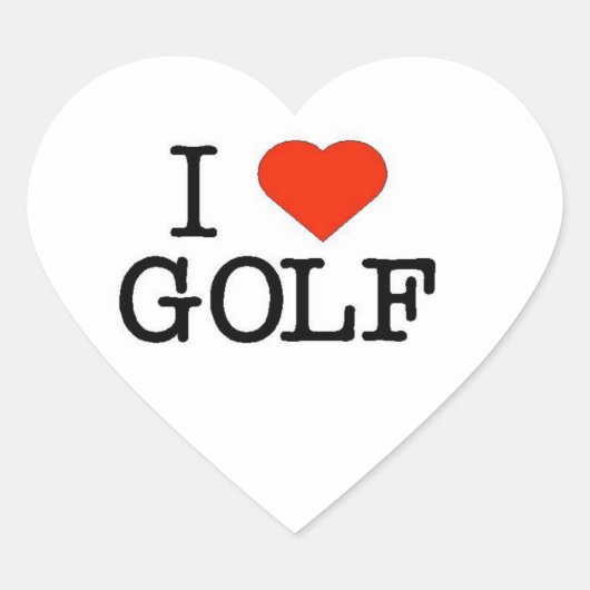 Sticker Cœur I Love Golf (Devant)